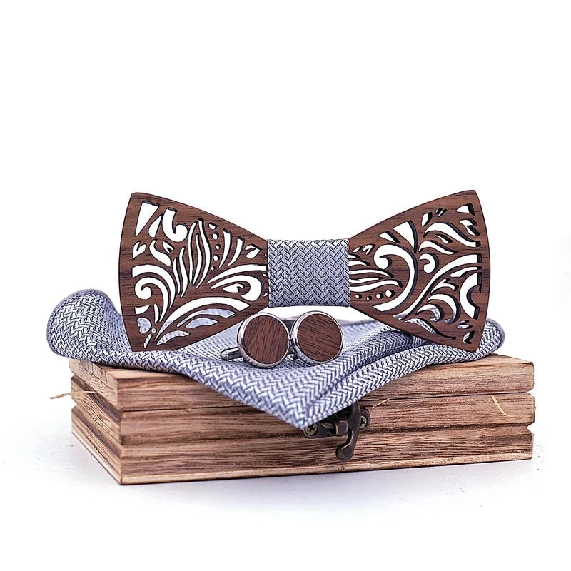 Timber Traditions Wooden Bowtie Set