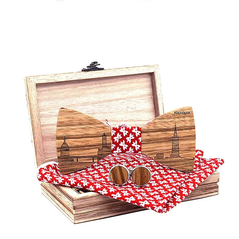 The Timber Trendsetter Wooden Bowtie Set