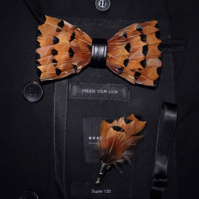 Tawny Cove Feather Bowtie