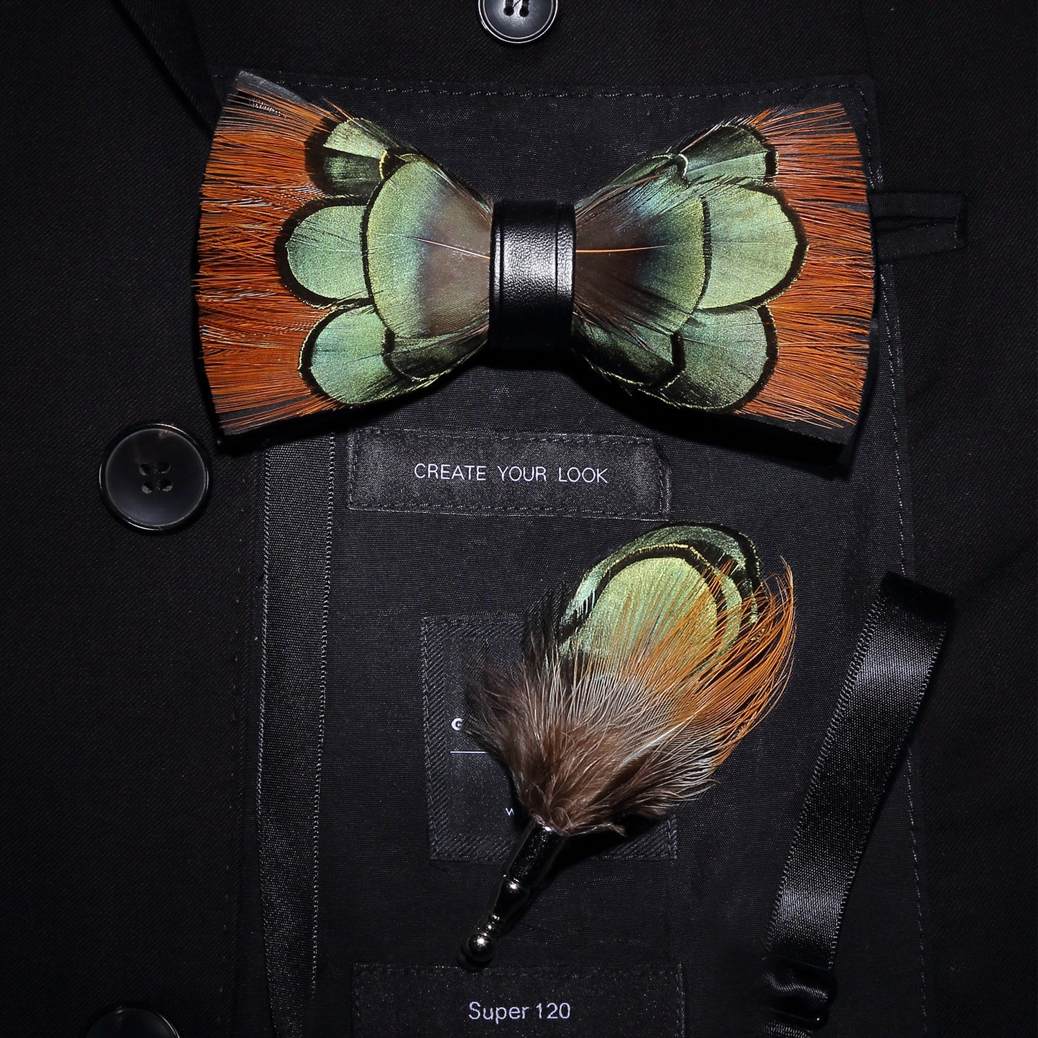 Forest Whisper Feather Bowtie