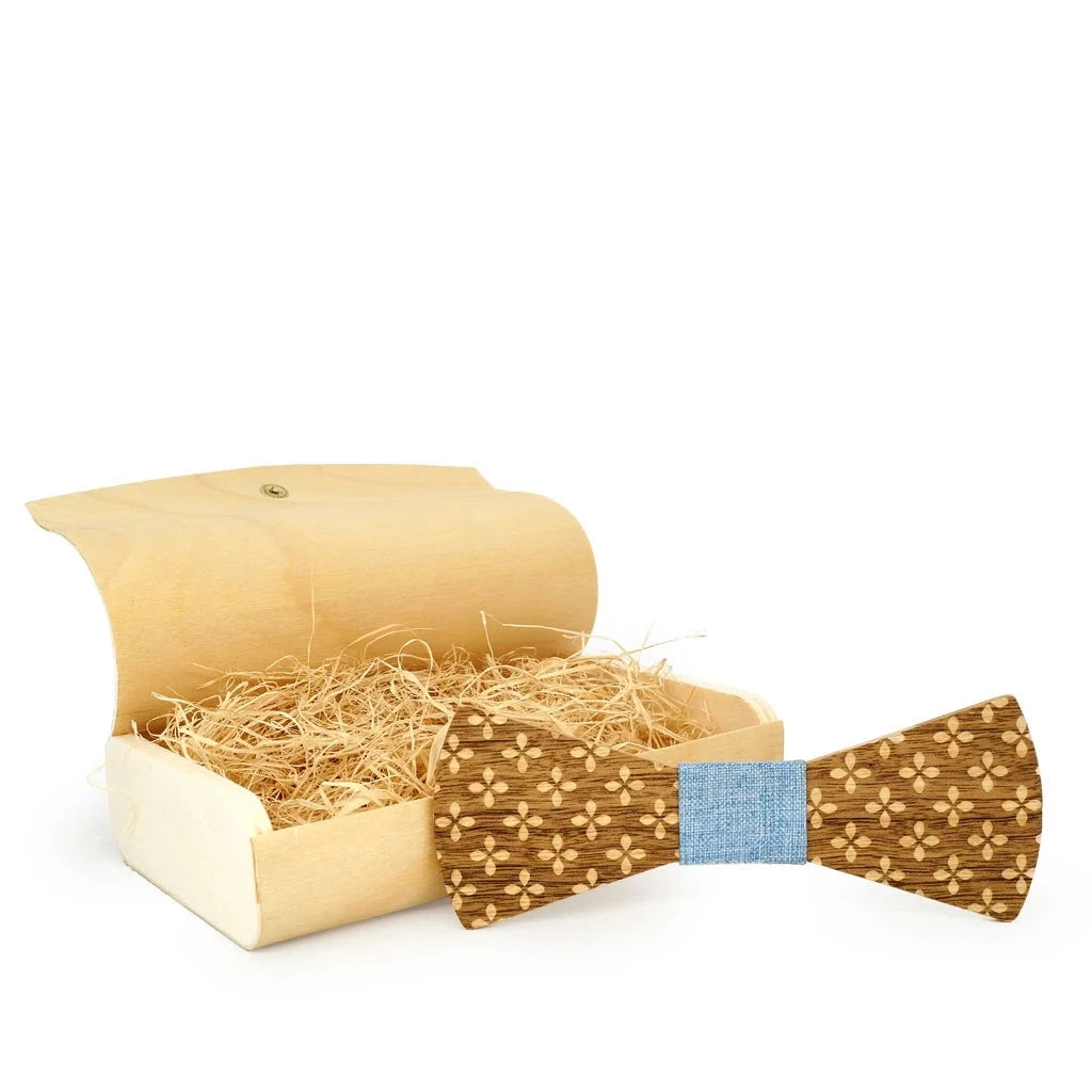 Natural Harmony Timber Wooden Bowtie Set