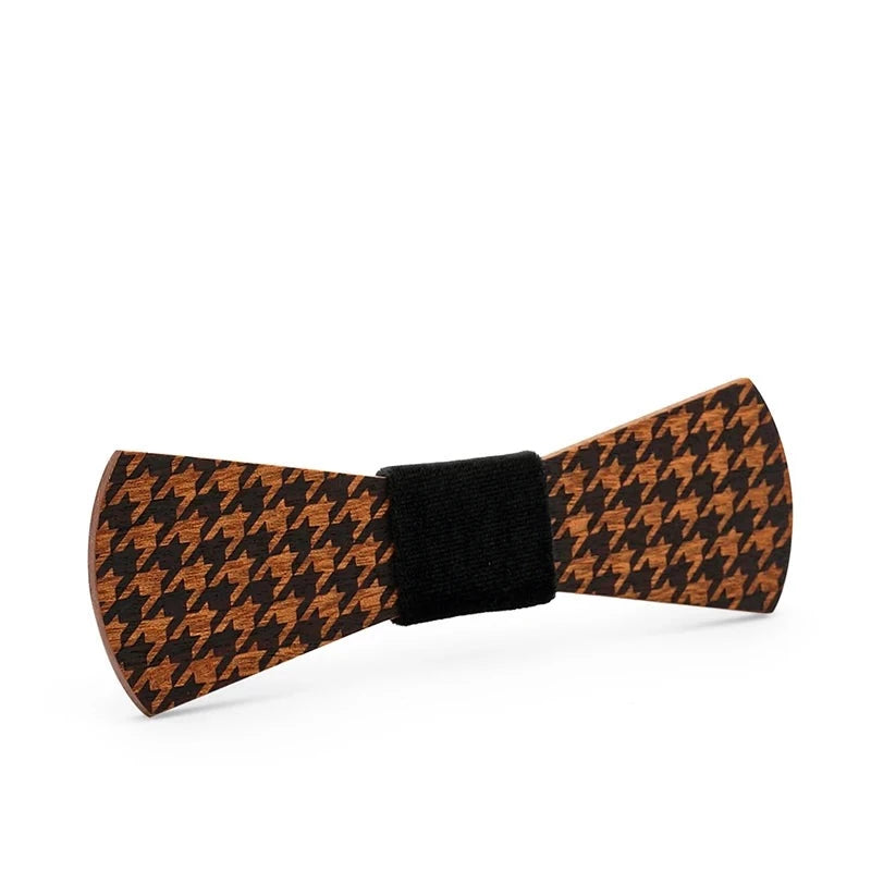 Classic Maple Marquetry Wooden Bowtie Set
